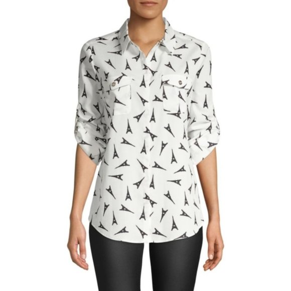 Karl Lagerfeld Tops - Karl Lagerfeld Paris NWT Eiffel Tower Blouse, XL